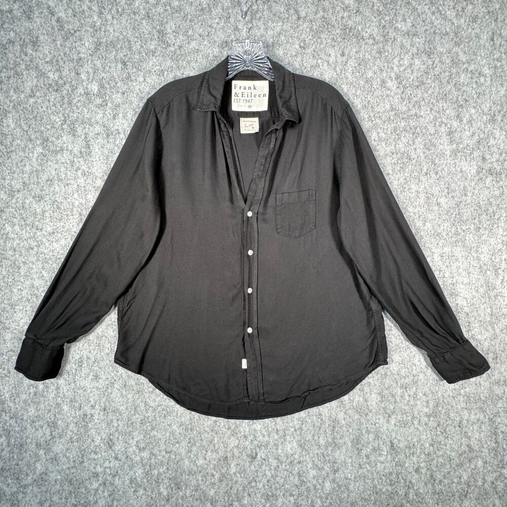 Frank & Eileen Eileen Shirt Womens XS Black Long Sleeve Top Blouse Modal